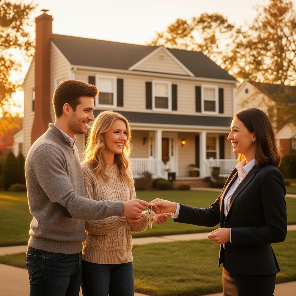 Real estate agent meeting with homeowners to discuss their selling goals
