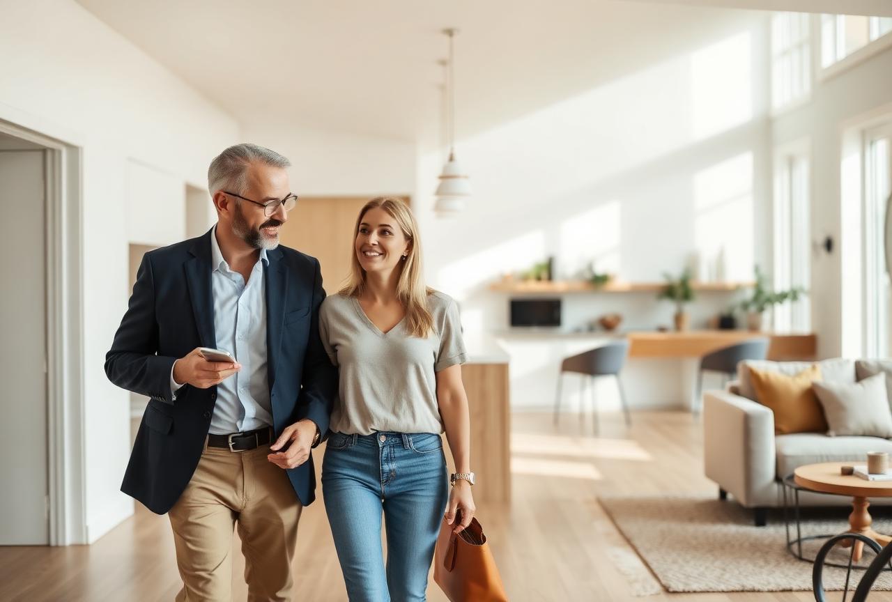 Agent touring a home with buyers