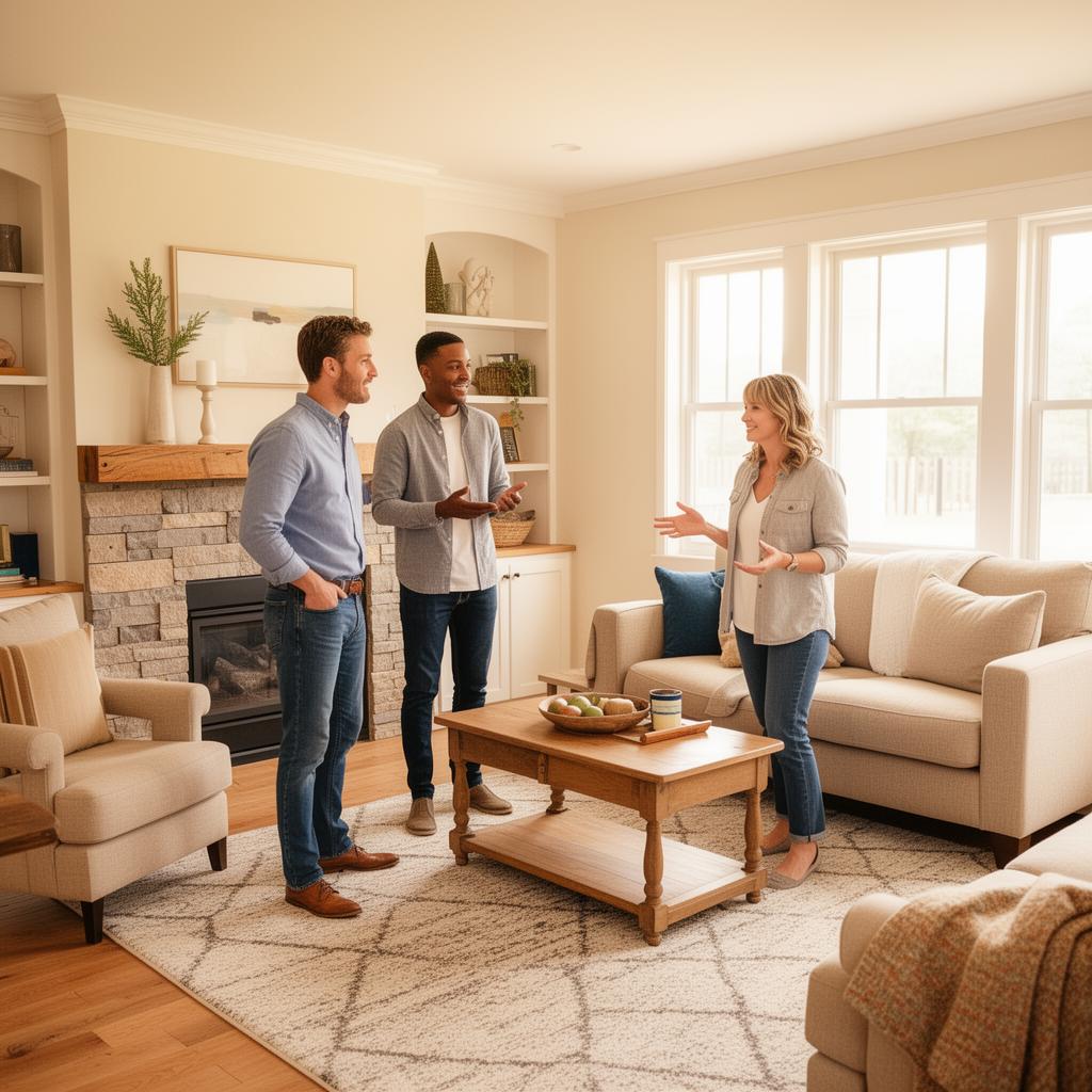 Buyers touring a home with their real estate agent